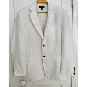 Club Room Luxury Sport Coat Mens White 100% Linen Blazer Summer MSRP $140 / SZ L